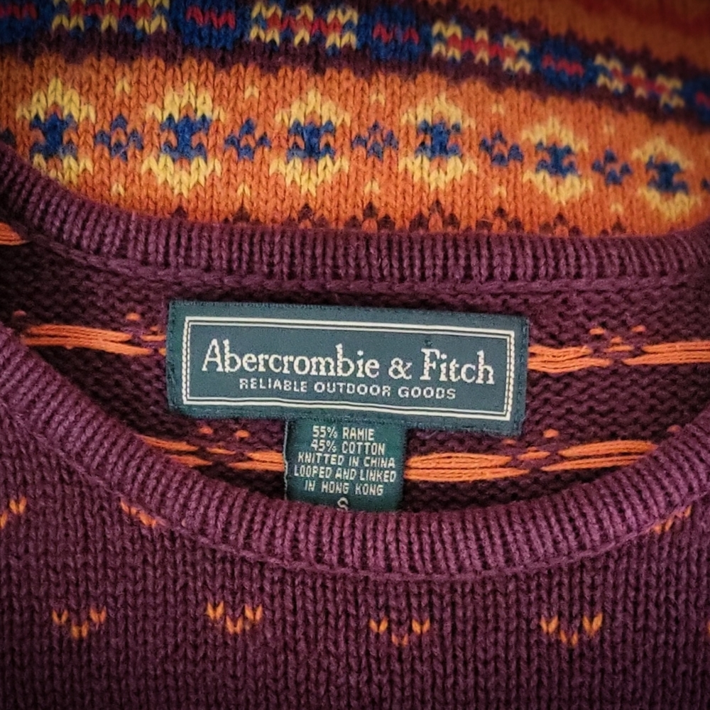 Knit Sweater • Abercrombie Fitch • Cotton Knit Crop Long Sleeve 90s y2k Vintage